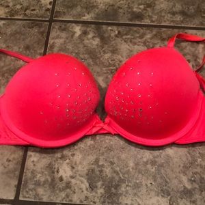 Smart & Sexy hot pink coral bra with rhinestone